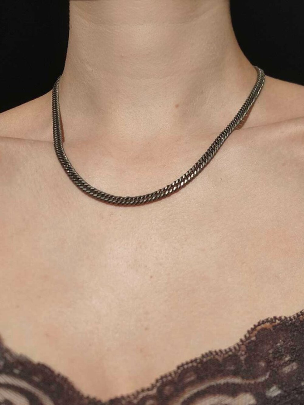 Vintage silver plated 18 inch chain